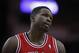Dec 18, 2013; Houston, TX, USA; Chicago Bulls small forward Luol Deng (9) reacts to a play during the second quarter against the Houston Rockets at Toyota Center. Mandatory Credit: Andrew Richardson-USA TODAY Sports