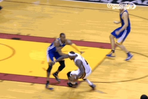 LeBron James Slips on the Court and Leaves a Huge Skid Mark Bleacher