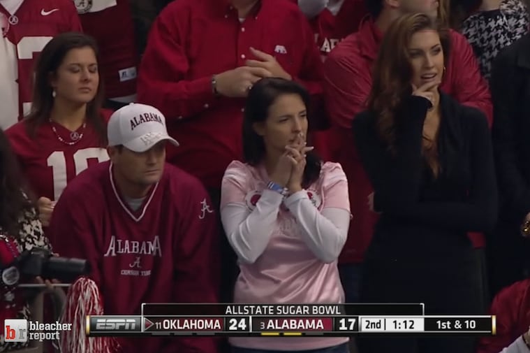 AJ McCarron's Interception Results in a Katherine Webb Struggle Face