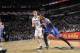 SAN ANTONIO, TX - January 2: J.R. Smith #8 of the New York Knicks drives to the basket against the San Antonio Spurs at the AT&T Center on January 2, 2014 in San Antonio, Texas. NOTE TO USER: User expressly acknowledges and agrees that, by downloading and or using this photograph, user is consenting to the terms and conditions of the Getty Images License Agreement. Mandatory Copyright Notice: Copyright 2014 NBAE (Photos by D. Clarke Evans/NBAE via Getty Images)