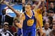 Jan 2, 2014; Miami, FL, USA; Golden State Warriors point guard Stephen Curry (30) reacts after making a three point basket during the second half against the Miami Heat at American Airlines Arena. Mandatory Credit: Steve Mitchell-USA TODAY Sports