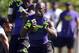 Jul 2, 2013; Beaverton, OR, USA; Running back Leonard Fournette (5) runs with the ball during the Nike 7on7 pool play at Nike World Headquarters in Beaverton, Oregon on Tuesday July, 2, 2013. Mandatory Credit: Steve Dykes-USA TODAY Sports