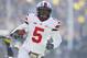 Nov 30, 2013; Ann Arbor, MI, USA; Ohio State Buckeyes quarterback Braxton Miller (5) runs the ball for a touchdown in the second quarter against the Michigan Wolverines at Michigan Stadium. Mandatory Credit: Rick Osentoski-USA TODAY Sports