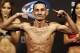 Aug 16, 2013; Boston, MA, USA; Max Holloway poses during the weigh-in for his UFC fight at TD Garden tomorrow night. Mandatory Credit: Winslow Townson-USA TODAY Sports