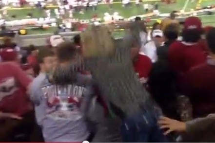 Bama Fan Goes Berserk on OU Fan