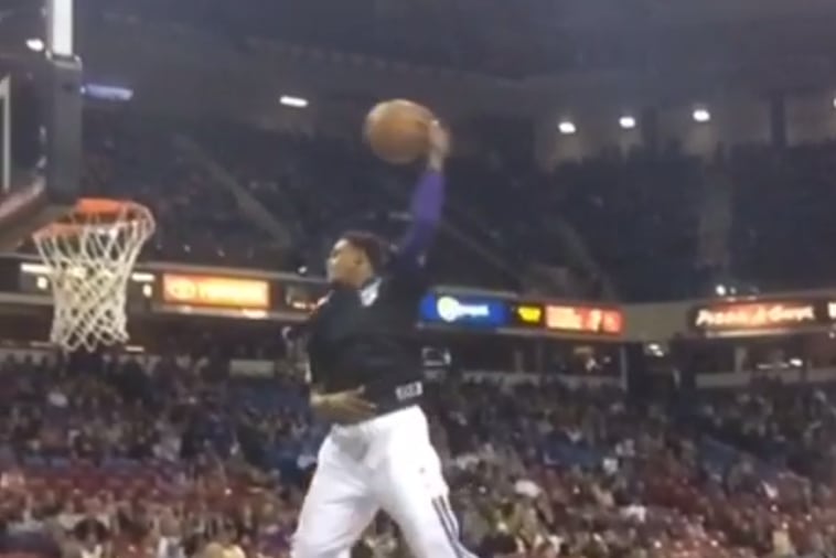 Sacramento Kings' Ben McLemore Shows off Ridiculous Hops with Pregame Dunk