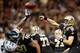NEW ORLEANS, LA - NOVEMBER 05: Drew Brees #9 of the New Orleans Saints throws a pass over Cedric Thornton #72 of the Philadelphia Eagles at Mercedes-Benz Superdome on November 5, 2012 in New Orleans, Louisiana. (Photo by Chris Graythen/Getty Images)