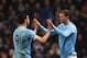 MANCHESTER, ENGLAND - DECEMBER 26: Alvaro Negredo of Manchester City is substituted for Edin Dzeko during the Barclays Premier League match between Manchester City and Liverpool at Etihad Stadium on December 26, 2013 in Manchester, England. (Photo by Alex Livesey/Getty Images)