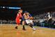 NEW YORK, NY - FEBRUARY 10: Carmelo Anthony #7 of the New York Knicks dribbles to the basket against Blake Griffin #32 of the Los Angeles Clippers during the game at Madison Square Garden on February 10, 2013 in New York City. NOTE TO USER: User expressly acknowledges and agrees that, by downloading and or using this photograph, User is consenting to the terms and conditions of the Getty Images License Agreement. Mandatory Copyright Notice: Copyright 2013 NBAE (Photo by Jesse D. Garrabrant/NBAE via Getty Images)