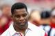 September 29, 2012; Athens, GA, USA; Georgia Bulldogs former player Herschel Walker on the sidelines before the game against the Tennessee Volunteers at Sanford Stadium. The Bulldogs won 51-44. Mandatory Credit: Daniel Shirey-USA TODAY Sports