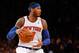 Dec 21, 2013; New York, NY, USA; New York Knicks small forward Carmelo Anthony (7) advances the ball during the third quarter against the Memphis Grizzlies at Madison Square Garden. Memphis Grizzlies won 95-87. Mandatory Credit: Anthony Gruppuso-USA TODAY Sports