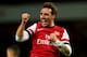 LONDON, ENGLAND - JANUARY 04: Santi Cazorla of Arsenal celebrates after scoring the opening goal during the Budweiser FA Cup match between Arsenal and Tottenham Hotspur at Emirates Stadium on January 4, 2014 in London, England. (Photo by Clive Rose/Getty Images)