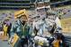 Jan 5, 2014; Green Bay, WI, USA; Jeff Kahlow (right) and wife Sandy, prior to the 2013 NFC wild card playoff football game between the Green Bay Packers and the San Francisco 49ers at Lambeau Field. Mandatory Credit: Benny Sieu-USA TODAY Sports