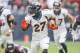 Dec 22, 2013; Houston, TX, USA; Denver Broncos running back Knowshon Moreno (27) rushes during the first quarter against the Houston Texans at Reliant Stadium. Mandatory Credit: Troy Taormina-USA TODAY Sports