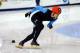 Jan 5, 2014; Kearns, UT, USA; J.R. Celski competes in the 1000m of the U.S. Olympic short track speedskating trials at Utah Olympic Oval. Mandatory Credit: Chris Nicoll-USA TODAY Sports