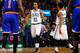 BOSTON, MA - DECEMBER 13: Courtney Lee #11 of the Boston Celtics celebrates a last-second shot to end the first quarter against the New York Knicks during the game at TD Garden on December 13, 2013 in Boston, Massachusetts. NOTE TO USER: User expressly acknowledges and agrees that, by downloading and or using this photograph, User is consenting to the terms and conditions of the Getty Images License Agreement. (Photo by Jared Wickerham/Getty Images)