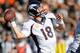OAKLAND, CA - DECEMBER 29: Peyton Manning #18 of the Denver Broncos drops back to pass against the Oakland Raiders during the second quarter at O.co Coliseum on December 29, 2013 in Oakland, California. (Photo by Thearon W. Henderson/Getty Images)