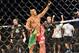 May 18, 2013; Jaragua do Sul, BRAZIL; Vitor Belfort (red shorts) celebrates after defeating Luke Rockhold (not pictured) during UFC on FX 8 at ARena Jaragua. Mandatory Credit: Jason da Silva-USA TODAY Sports