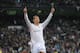 MADRID, SPAIN - JANUARY 06: Cristiano Ronaldo of Real Madrid CF celebrates after scoring Real's 2nd goal during the La Liga match between Real Madrid CF and RC Celta de Vigo at the Santiago Bernabeu stadium on January 6, 2014 in Madrid, Spain. (Photo by Denis Doyle/Getty Images)