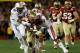PASADENA, CA - JANUARY 06: Wide receiver Rashad Greene #80 of the Florida State Seminoles runs with the ball after a catch during the 2014 Vizio BCS National Championship Game against the Auburn Tigers at the Rose Bowl on January 6, 2014 in Pasadena, California. (Photo by Kevin C. Cox/Getty Images)