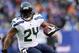 EAST RUTHERFORD, NJ - DECEMBER 15: Marshawn Lynch #24 of the Seattle Seahawks carries the ball in the third quarter against the New York Giants at MetLife Stadium on December 15, 2013 in East Rutherford, New Jersey.The Seattle Seahawks defeated the New York Giants 23-0. (Photo by Elsa/Getty Images)