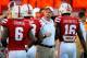 LINCOLN, NE - AUGUST 31: Nebraska Cornhuskers head coach Bo Pelini greets players before their game against the Wyoming Cowboys at Memorial Stadium on August 31, 2013 in Lincoln, Nebraska. (Photo by Eric Francis/Getty Images)
