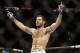 Dec 8, 2012, Seattle, WA, USA; Matt Brown celebrates his win over Mike Swick (not pictured) during the second round welterweight bout at MMA on FOX 5 at Key Arena. Mandatory Credit: Joe Nicholson-USA TODAY Sports