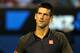 MELBOURNE, AUSTRALIA - JANUARY 27: Novak Djokovic of Serbia looks on in his men's final match against Andy Murray of Great Britain during day fourteen of the 2013 Australian Open at Melbourne Park on January 27, 2013 in Melbourne, Australia. (Photo by Michael Dodge/Getty Images)
