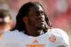 TUSCALOOSA, AL - OCTOBER 26: A.J. Johnson #45 of the Tennessee Volunteers against the Alabama Crimson Tide at Bryant-Denny Stadium on October 26, 2013 in Tuscaloosa, Alabama. (Photo by Kevin C. Cox/Getty Images)