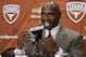 AUSTIN, TX - JANUARY 6: The University of Texas Longhorns new head football coach Charlie Strong from Louisvillespeaks after being introduced during a press conference January 6, 2014 at Darrell K. Royal-Texas Memorial Stadium in Austin, Texas. (Photo by Erich Schlegel/Getty Images)