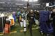Dec 29, 2013; Arlington, TX, USA; Philadelphia Eagles running back LeSean McCoy (25) celebrates while he leaves the field after the game against the Dallas Cowboys at AT&T Stadium. The Eagle beat the Cowboys 24-22. Mandatory Credit: Tim Heitman-USA TODAY Sports