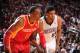 HOUSTON, TX - DECEMBER 31: Dwight Howard #12 of the Houston Rockets and Rudy Gay #8 of the Sacramento Kings battle for the rebound on December 31, 2013 at the Toyota Center in Houston, Texas. NOTE TO USER: User expressly acknowledges and agrees that, by downloading and or using this photograph, User is consenting to the terms and conditions of the Getty Images License Agreement. Mandatory Copyright Notice: Copyright 2013 NBAE (Photo by Bill Baptist/NBAE via Getty Images)
