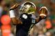 MIAMI GARDENS, FL - JANUARY 07: Everett Golson #5 of the Notre Dame Fighting Irish throws a pass against the Alabama Crimson Tide during the 2013 Discover BCS National Championship game at Sun Life Stadium on January 7, 2013 in Miami Gardens, Florida. (Photo by Kevin C. Cox/Getty Images)