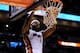 Jan 7, 2014; Miami, FL, USA; Miami Heat small forward LeBron James (6) dunks the ball in front of New Orleans Pelicans point guard Jrue Holiday (11) during the first half at American Airlines Arena. Mandatory Credit: Steve Mitchell-USA TODAY Sports