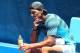 MELBOURNE, AUSTRALIA - JANUARY 08: Rafael Nadal of Spain looks on during a practice session ahead of the 2014 Australian Open at Melbourne Park on January 8, 2014 in Melbourne, Australia. (Photo by Michael Dodge/Getty Images)