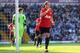 WEST BROMWICH, ENGLAND - MAY 19: Javier Hernandez of Manchester United celebrates as he scores their fifth goal during the Barclays Premier League match between West Bromwich Albion and Manchester United at The Hawthorns on May 19, 2013 in West Bromwich, England. (Photo by Michael Regan/Getty Images)