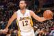 LOS ANGELES, CA - JANUARY 5: Kendall Marshall #12 of the Los Angeles Lakers handles the basketball during a game against the Denver Nuggets at STAPLES Center on January 5, 2014 in Los Angeles, California. NOTE TO USER: User expressly acknowledges and agrees that, by downloading and/or using this Photograph, user is consenting to the terms and conditions of the Getty Images License Agreement. Mandatory Copyright Notice: Copyright 2014 NBAE (Photo by Andrew D. Bernstein/NBAE via Getty Images)