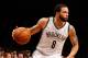 Jan 4, 2014; Brooklyn, NY, USA; Brooklyn Nets point guard Deron Williams (8) drives the lane during the third quarter against the Cleveland Cavaliers at Barclays Center. Brooklyn Nets won 89-82. Mandatory Credit: Anthony Gruppuso-USA TODAY Sports