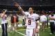 NEW ORLEANS, LA - JANUARY 02: Trevor Knight #9 of the Oklahoma Sooners celebrates after defeating the Alabama Crimson Tide 45-31 during the Allstate Sugar Bowl at the Mercedes-Benz Superdome on January 2, 2014 in New Orleans, Louisiana. (Photo by Streeter Lecka/Getty Images)