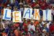 GLENDALE, AZ - JANUARY 08: Florida Gators fans hold up a sign spelling out 'Leak' for quarterback Chris Leak of the Gators in the second quarter against the Ohio State Buckeyes during the 2007 Tostitos BCS National Championship Game at the University of Phoenix Stadium on January 8, 2007 in Glendale, Arizona. (Photo by Jed Jacobsohn/Getty Images)