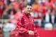 Sep 15, 2012; Fayetteville, AR, USA; Alabama Crimson Tide quarterbacks coach Doug Nussmeier runs through drills before the start of a game against the Arkansas Razorbacks at Donald W. Reynolds Razorback Stadium. Alabama defeated Arkansas 52-0. Mandatory Credit: Beth Hall-USA TODAY Sports