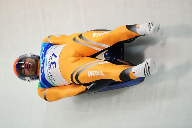 Indian Olympian Practices Luge on Open Himalayan Road to Prepare for Sochi