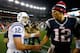 FOXBORO, MA - NOVEMBER 18: Andrew Luck #12 of the Indianapolis Colts shakes hands with Tom Brady #12 of the New England Patriots following their game on November 18, 2012 at Gillette Stadium in Foxboro, Massachusetts. (Photo by Jared Wickerham/Getty Images)