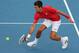 MELBOURNE, AUSTRALIA - JANUARY 09: Novak Djokovic of Serbia plays a backhand during his match against Juan Monaco of Argentina during day two of the AAMI Classic at Kooyong on January 9, 2014 in Melbourne, Australia. (Photo by Scott Barbour/Getty Images)