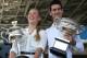 MELBOURNE, AUSTRALIA - JANUARY 10: Novak Djokovic of Serbia (L) and Victoria Azarenka of Belarus pose as they arrive for the 2014 Australian Open official draw at Melbourne Park on January 10, 2014 in Melbourne, Australia. (Photo by Graham Denholm/Getty Images)