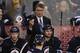 WINNIPEG, MB - OCTOBER 18: Head coach Claude Noel of the Winnipeg Jets gestures to James Wright #17 in third-period action of an NHL game against the St. Louis Blues at the MTS Centre on October 18, 2013 in Winnipeg, Manitoba, Canada. (Photo by Marianne Helm/Getty Images)