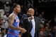CLEVELAND, OH - DECEMBER 7: Head Coach Mike Woodson of the New York Knicks talks with J.R. Smith #8 during a break in the action against the Cleveland Cavaliers at The Quicken Loans Arena on December 7, 2013 in Cleveland, Ohio. NOTE TO USER: User expressly acknowledges and agrees that, by downloading and/or using this Photograph, user is consenting to the terms and conditions of the Getty Images License Agreement. Mandatory Copyright Notice: Copyright 2013 NBAE (Photo by David Liam Kyle/NBAE via Getty Images)