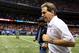 Jan 2, 2014; New Orleans, LA, USA; Alabama Crimson Tide head coach Nick Saban runs off the field after his team lost the Sugar Bowl, 45-31, to the Oklahoma Sooners at the Mercedes-Benz Superdome. Mandatory Credit: Chuck Cook-USA TODAY Sports