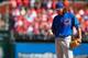 ST. LOUIS, MO - SEPTEMBER 29: Starter Jeff Samardzija #29 of the Chicago Cubs reacts after allowing back-to-back RBI's against the St. Louis Cardinals in the fourth inning at Busch Stadium on September 29, 2013 in St. Louis, Missouri. (Photo by Dilip Vishwanat/Getty Images)