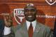 AUSTIN, TX - JANUARY 6: The University of Texas Longhorns new head football coach Charlie Strong from Louisville flashes the 'Hook 'Em Horns' sign after being introduced during a press conference January 6, 2014 at Darrell K. Royal-Texas Memorial Stadium in Austin, Texas. (Photo by Erich Schlegel/Getty Images)
